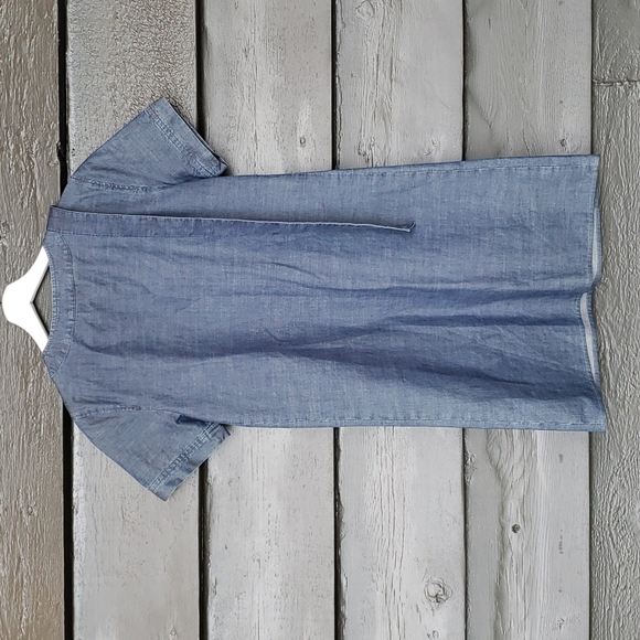 A.P.C. Indigo Cotton Italian Chambray Denim Tie-Front Jess Dress sz 34/XS Womens - Picture 9 of 16